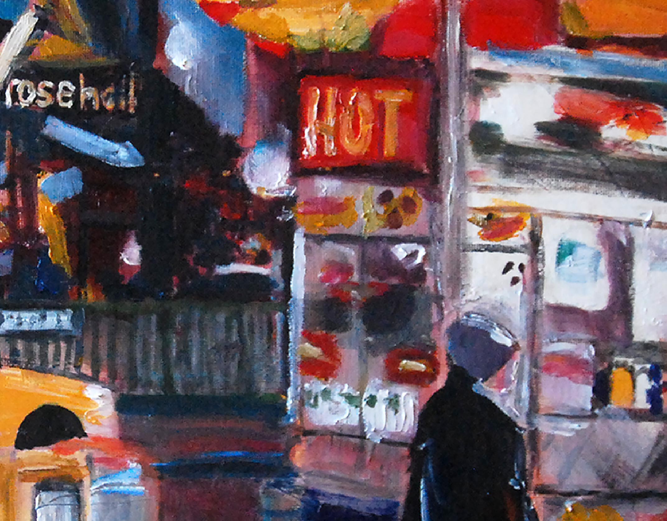 wayne pearce columbus circle at night nyc print