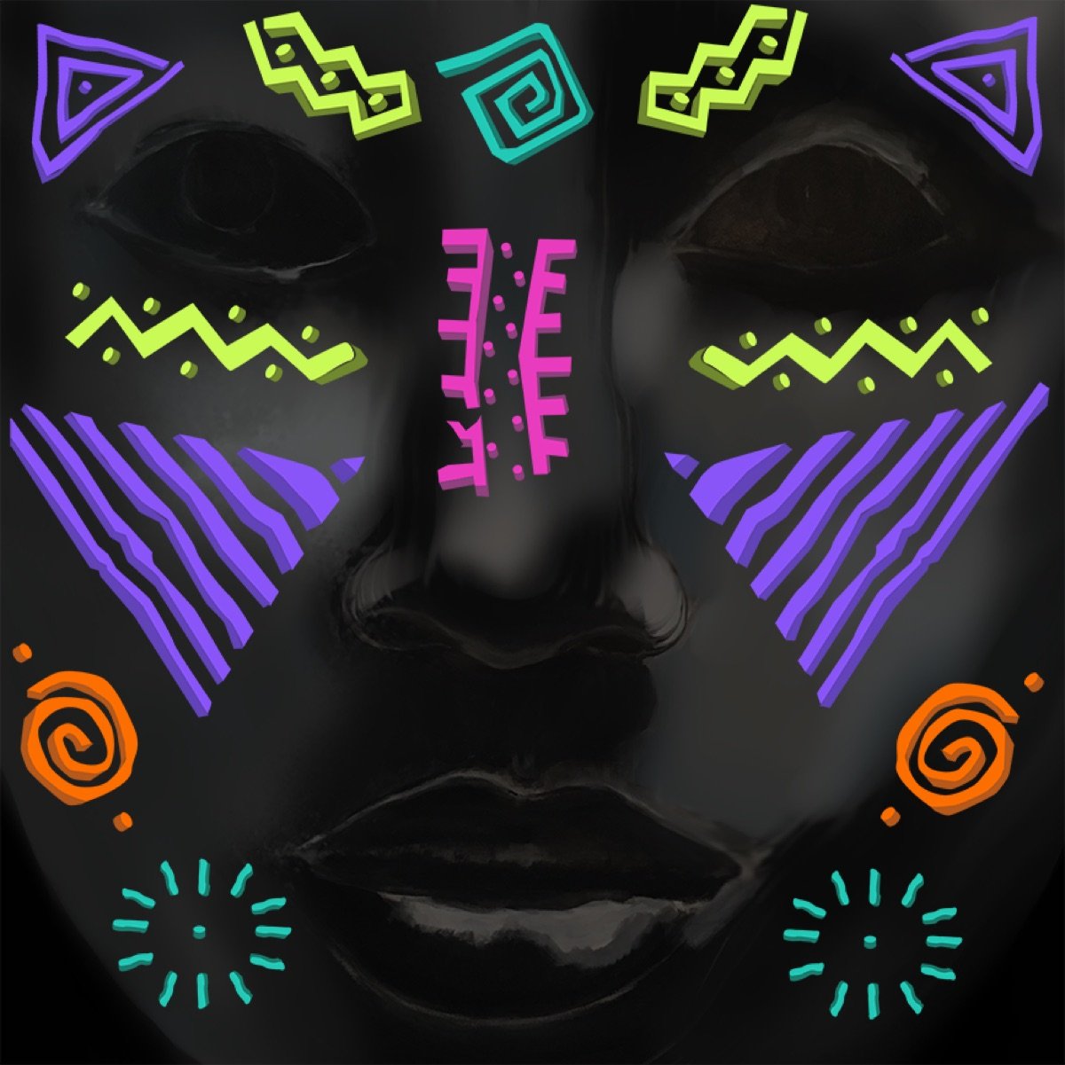 Mask & Mood — abstract painting by Wayne Pearce