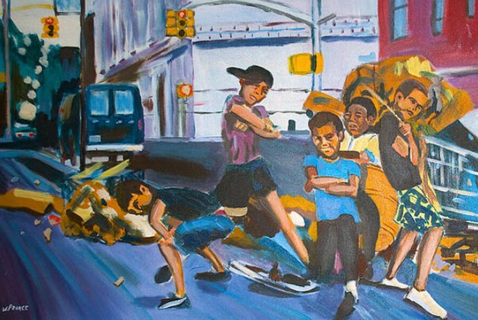 Street Playground — oil painting by Wayne Pearce