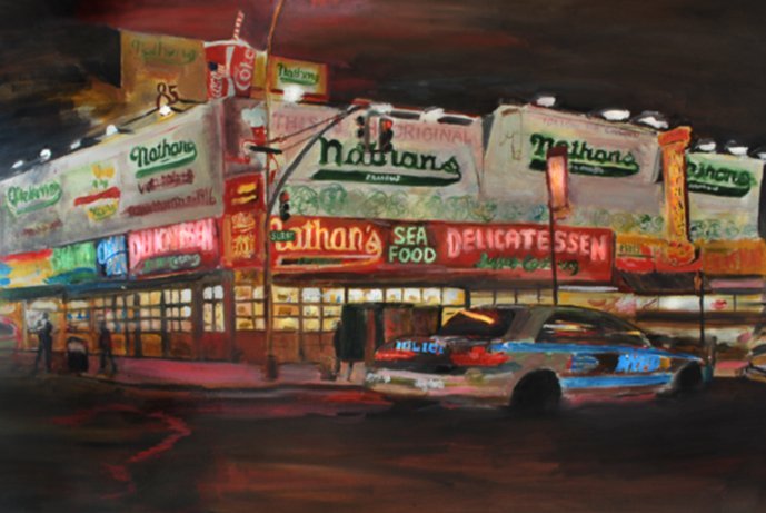 Nathan’s Famous — oil painting by Wayne Pearce