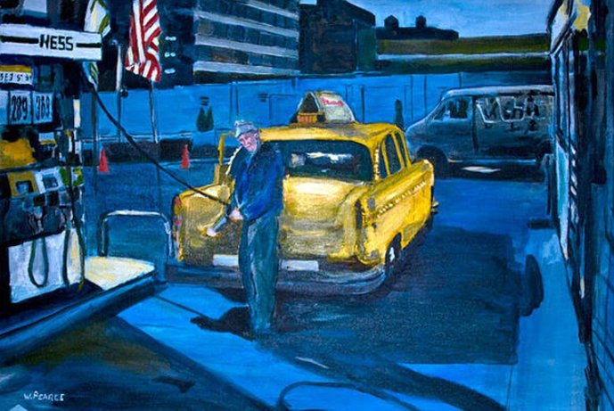 The Last Checker Taxi — oil painting by Wayne Pearce