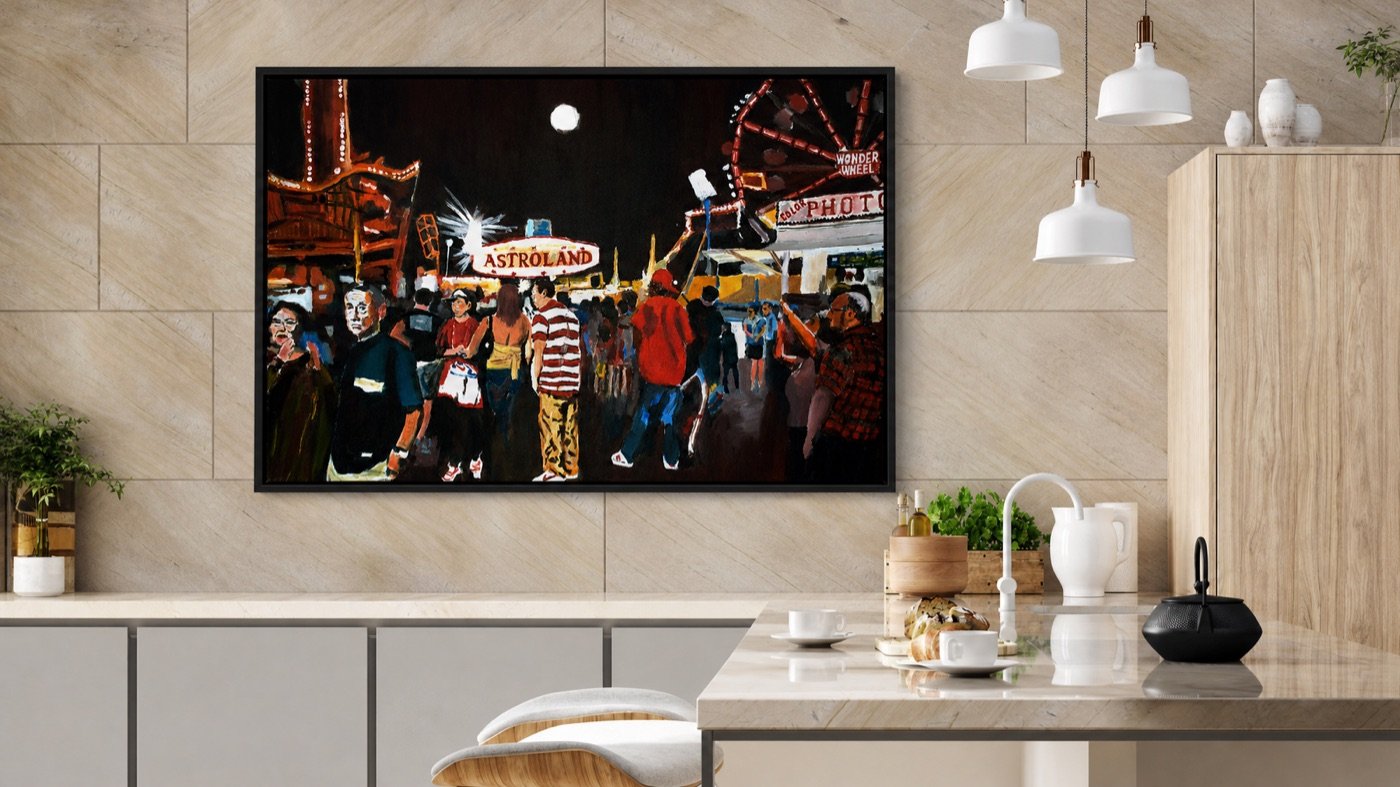Astroland, Coney Island shown in a contemporary interior